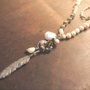 Nakamol Boho Leather Genuine Stone Necklace Tribal